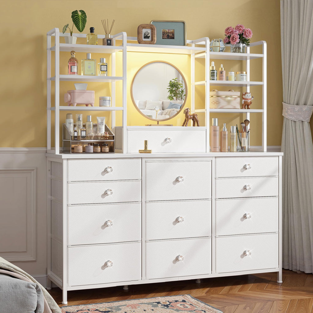 White Dresser with RGB LED Lights N6144