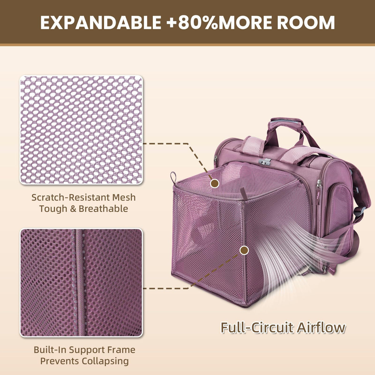 Expandable Large Cat Carrier Backpack G399