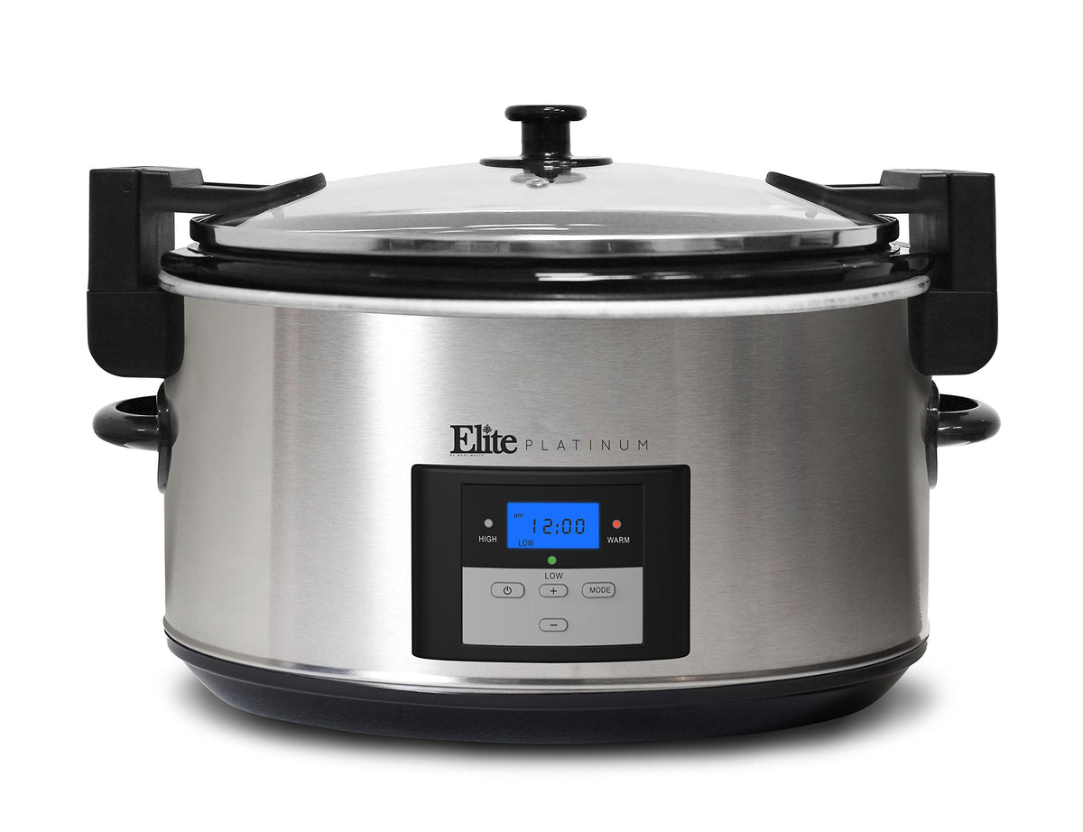 8.5-Quart Stainless Steel Programmable Slow Cooker with Locking Lid P446250