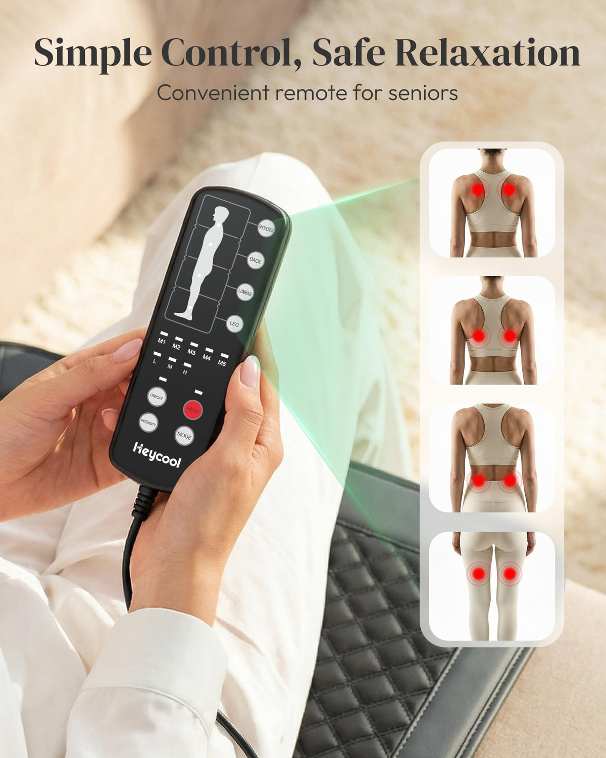 Full Body Massage Mat with Heat, 10-Motor Vibration Massage Pad, Foldable Memory Foam K610645