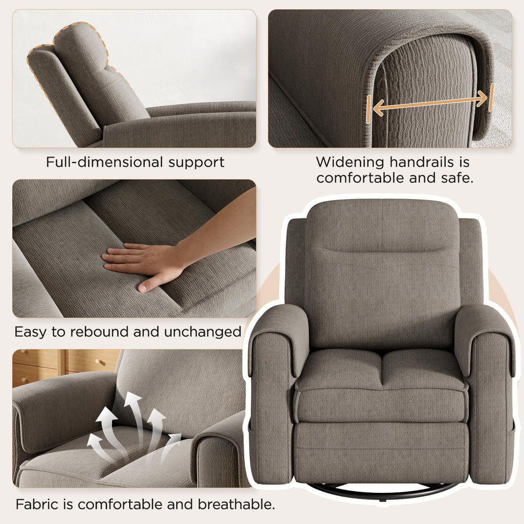 Faux Shearling Recliner Chair Grey H370911