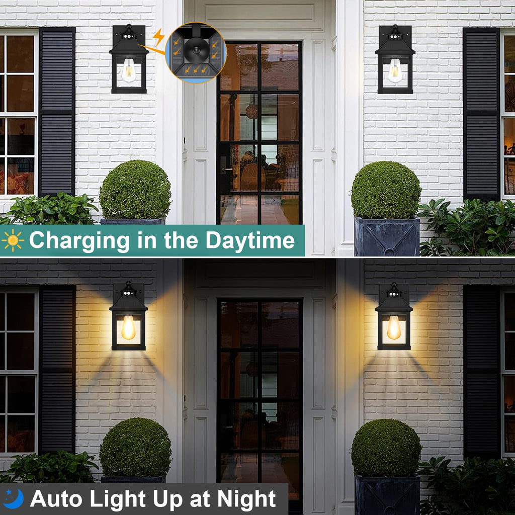 Solar Porch Lights Outdoor Dusk to Dawn with Motion Sensor T25506