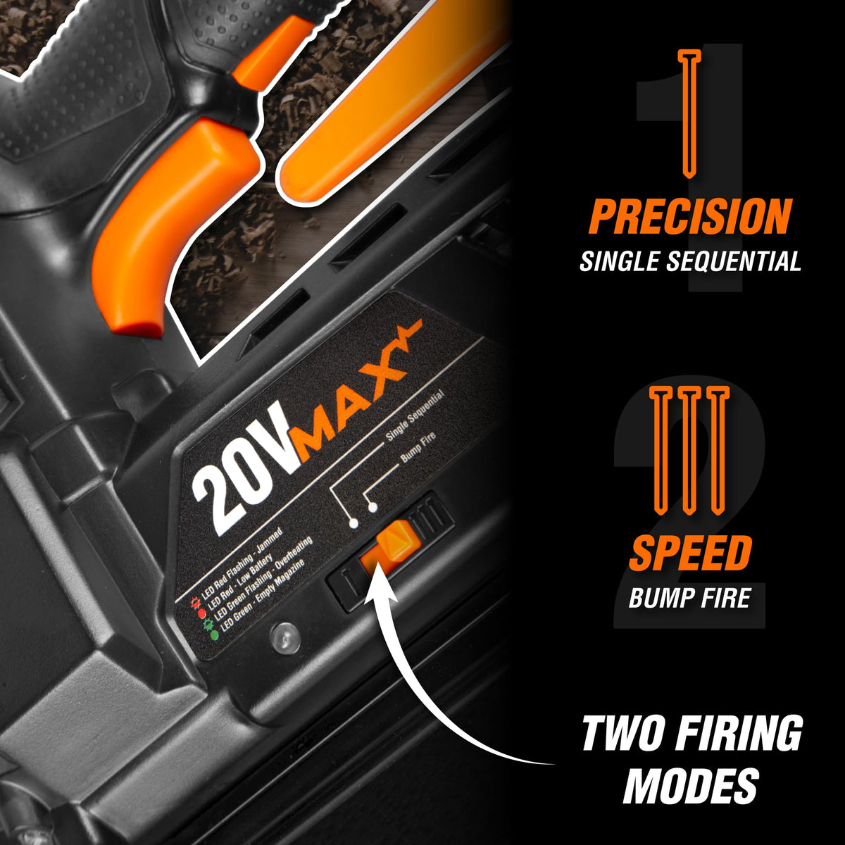20V Max Cordless 18-Gauge Brad Nailer with Battery and Charger O2854