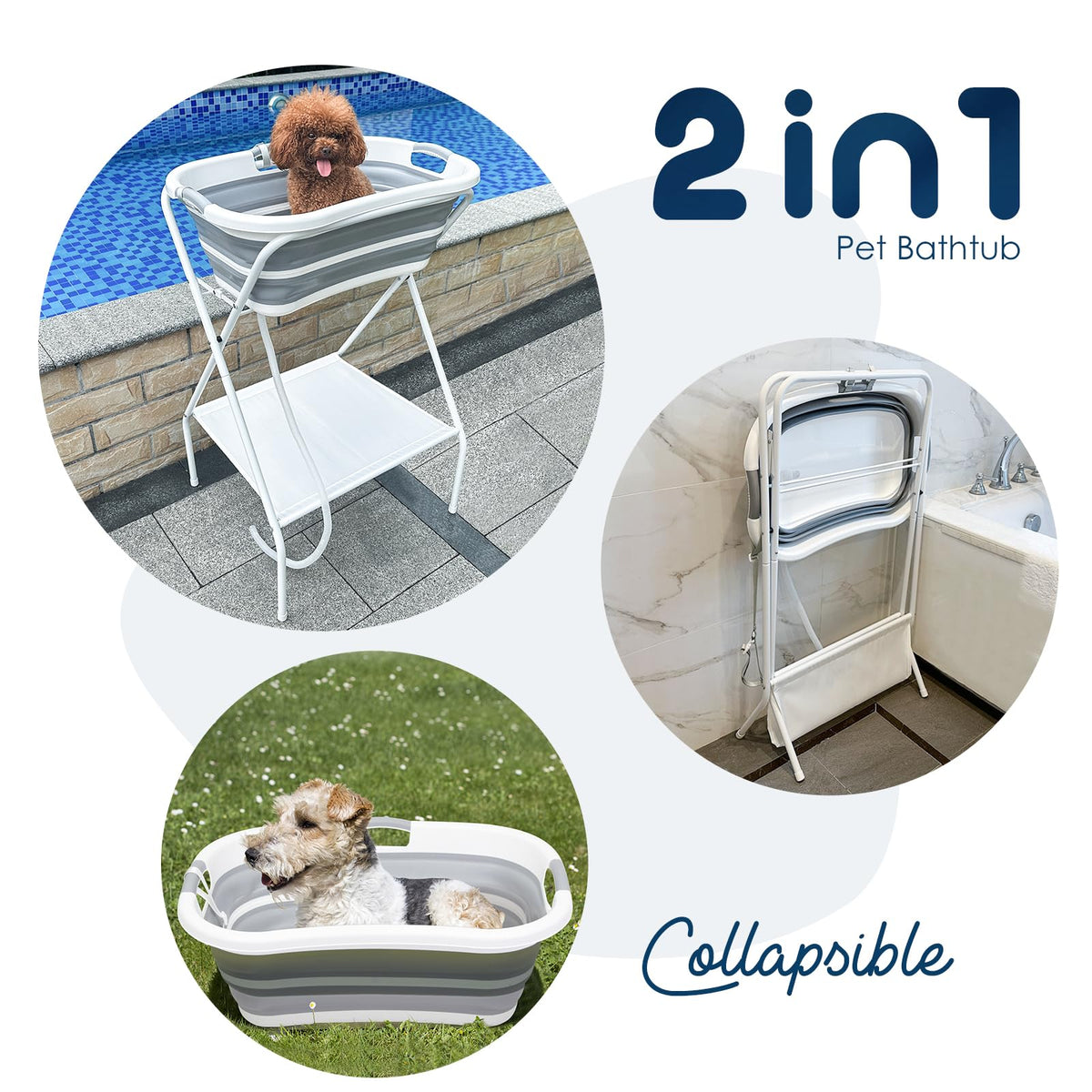 2 in 1 Collapsible Portable Dog Bath Tub V74887