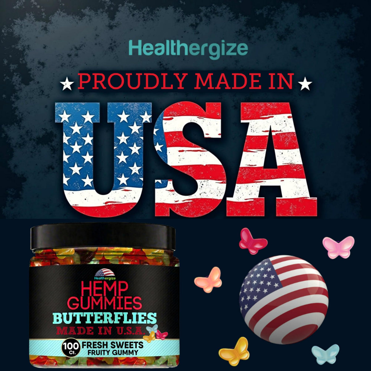 Hemp Gummies 10 Fruity Flavors 100 Count X8519