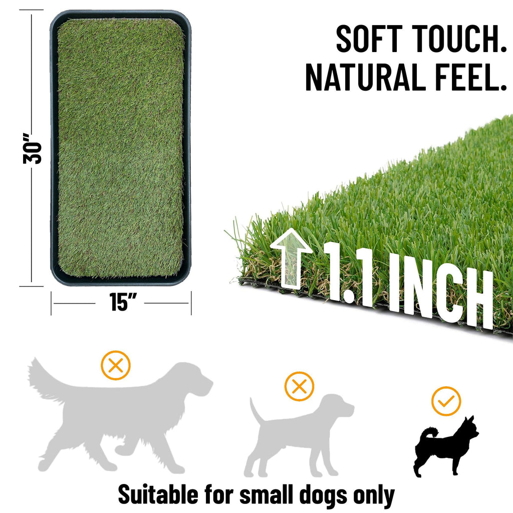 Artificial Grass Puppy Potty Training Pad with Tray 15" x 30" Z746108