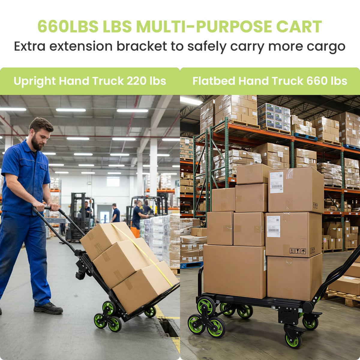 3 in 1 Convertible Folding Hand Truck with Brakes J25101