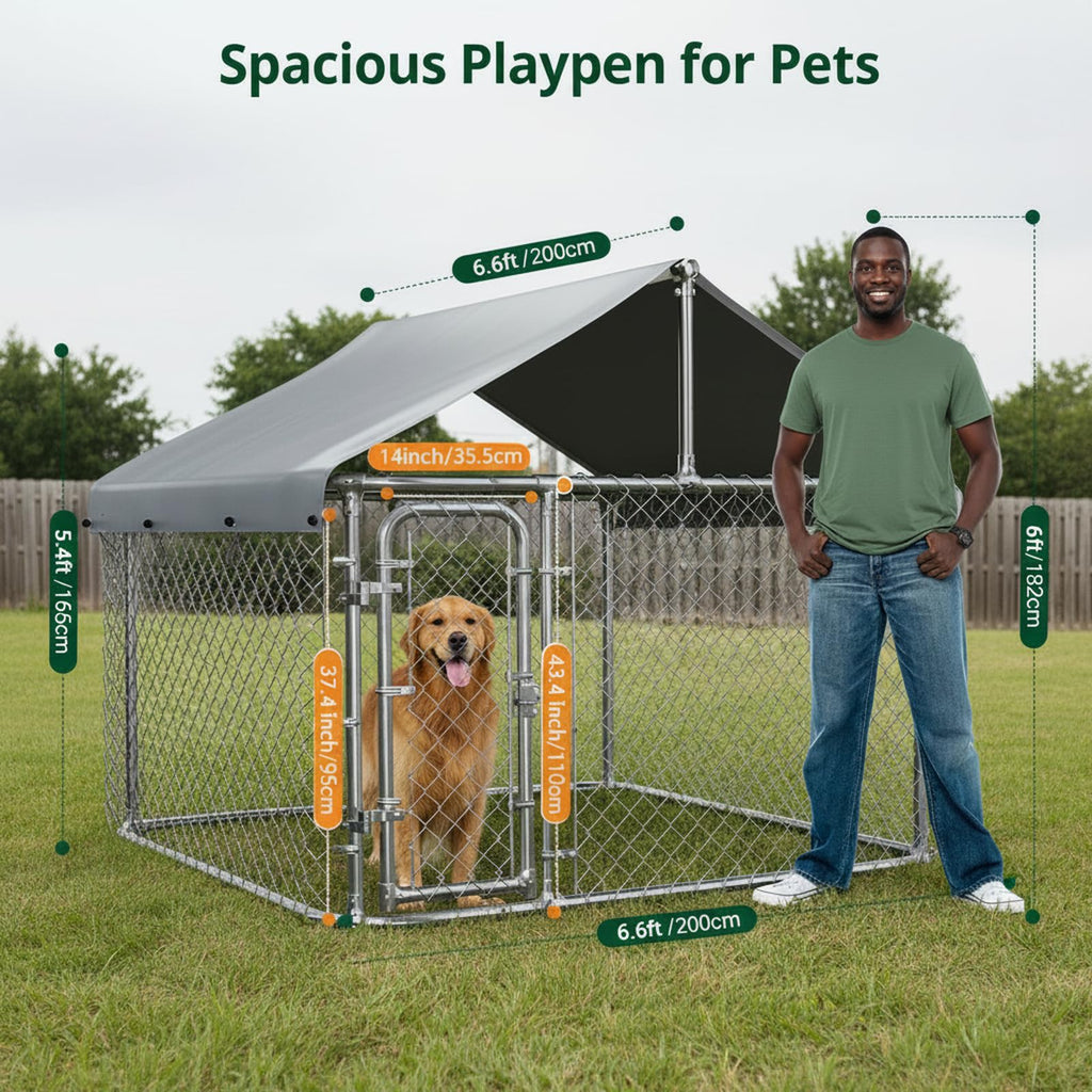 6.5x6.5ft Large Outdoor Dog Kennel C495799