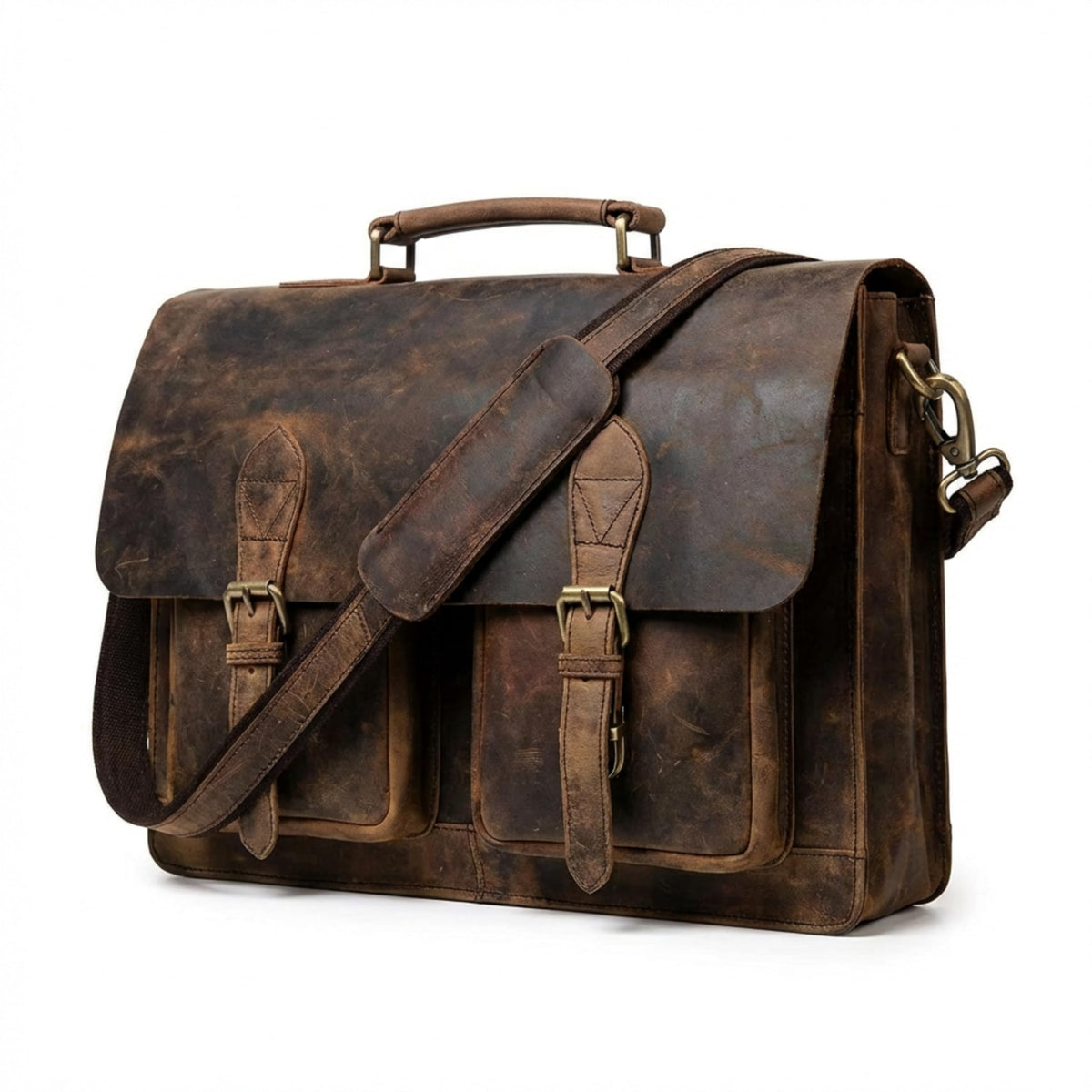 Retro Brown Laptop Messenger Bag Crossbody Travel Bag X53161