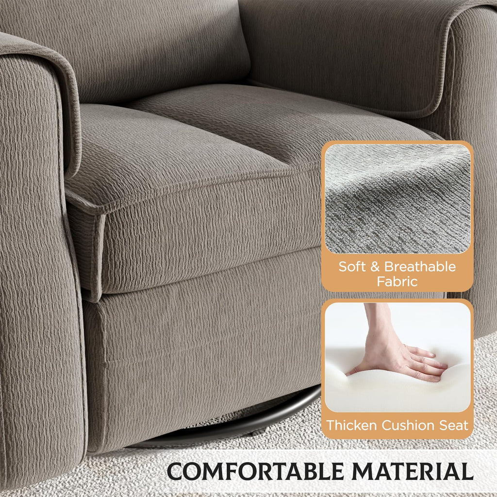 Faux Shearling Recliner Chair Grey H370911