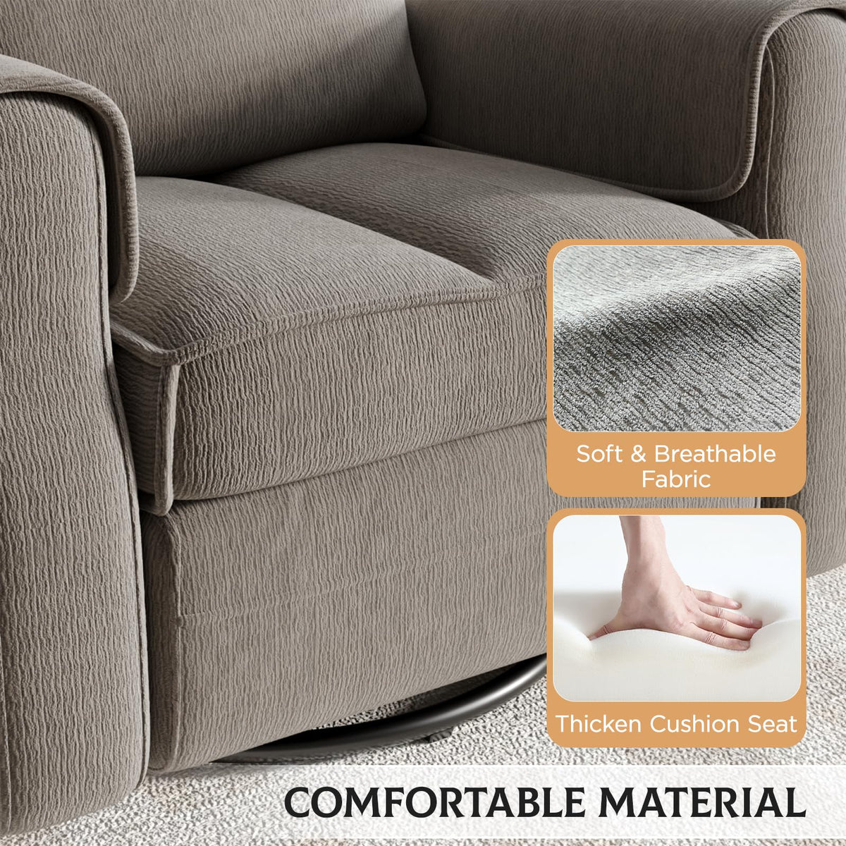 Faux Shearling Recliner Chair Grey H370911
