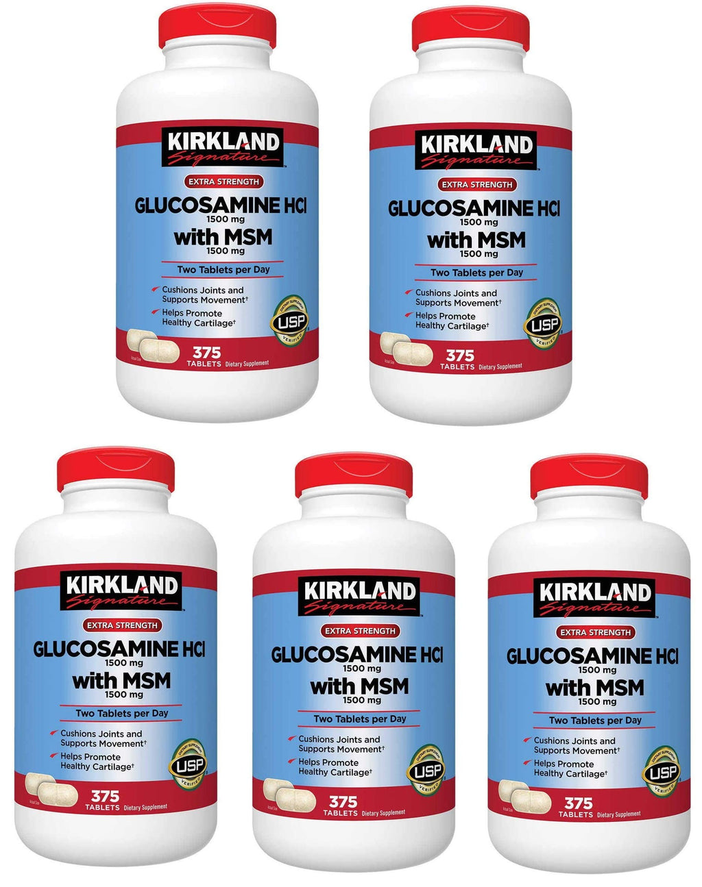 Glucosamine with MSM 375 Tablets 5 Pack H8574
