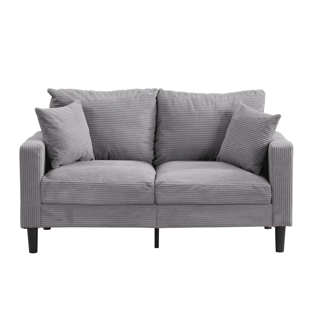 Light Gray 2-seat Upholstered Sofa with 2 Pillows C938168