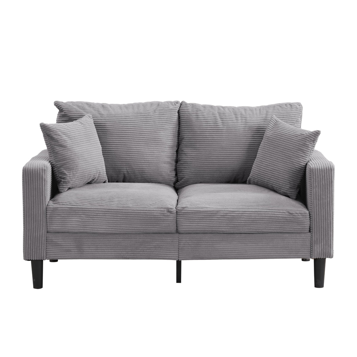 Light Gray 2-seat Upholstered Sofa with 2 Pillows C938168