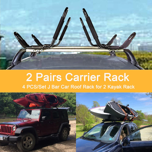 2 Pairs J-Bar Kayak Roof Rack Set of 4 W872246
