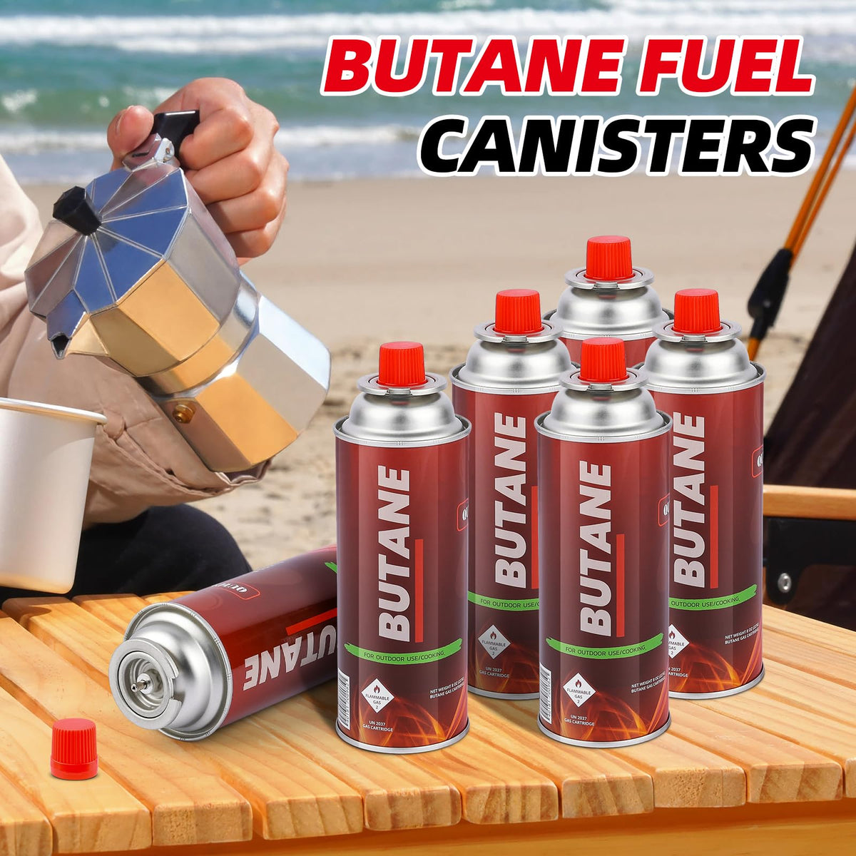 12 Pack Butane Fuel Canisters for Portable Camping Stoves V629