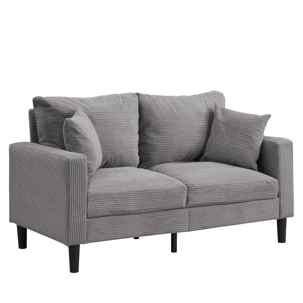 Light Gray 2-seat Upholstered Sofa with 2 Pillows C938168