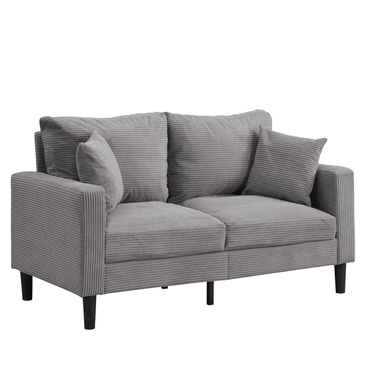 Light Gray 2-seat Upholstered Sofa with 2 Pillows C938168