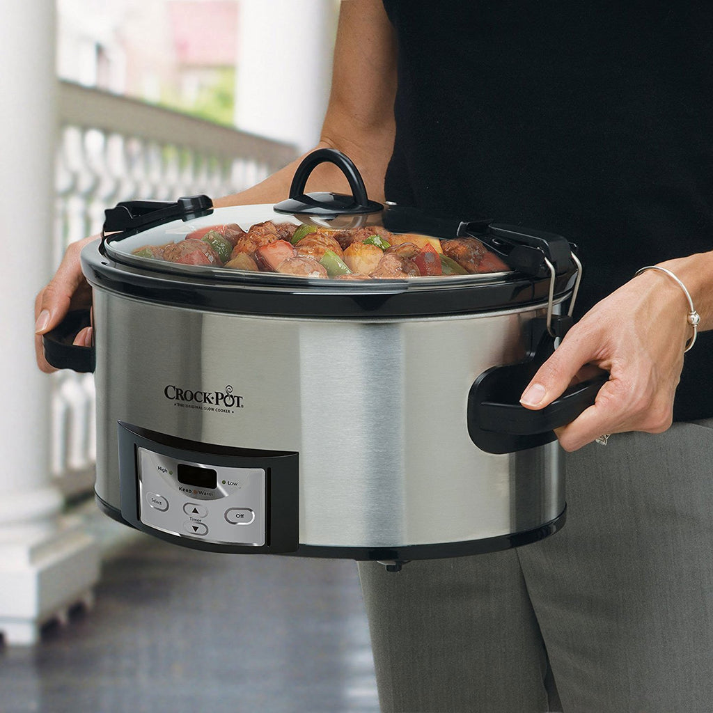 6 Quart Programmable Slow Cooker with Digital Timer Stainless Steel U14339