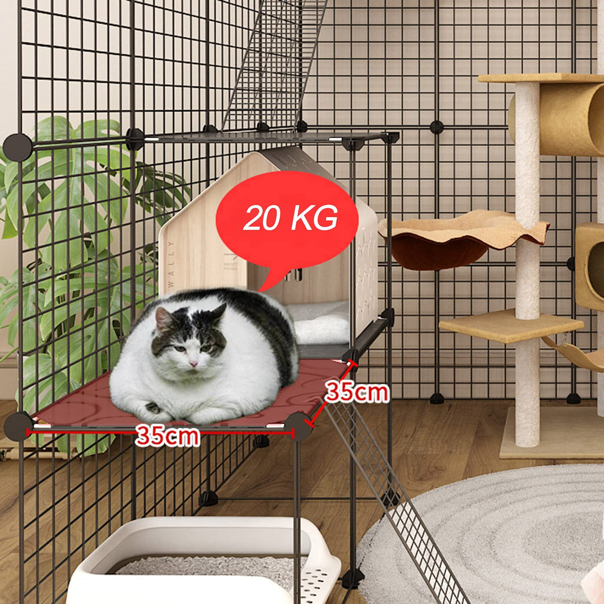 Metal Wire Cat Cage Indoor Playpen Kennel Crate Z552490
