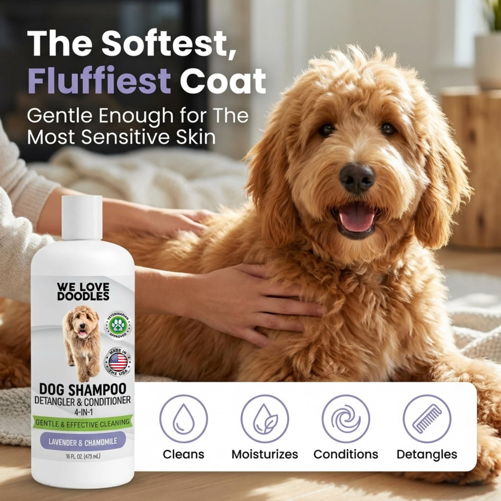 Hypoallergenic Tearless Dog Shampoo, Conditioner & Detangler 16OZ N29960