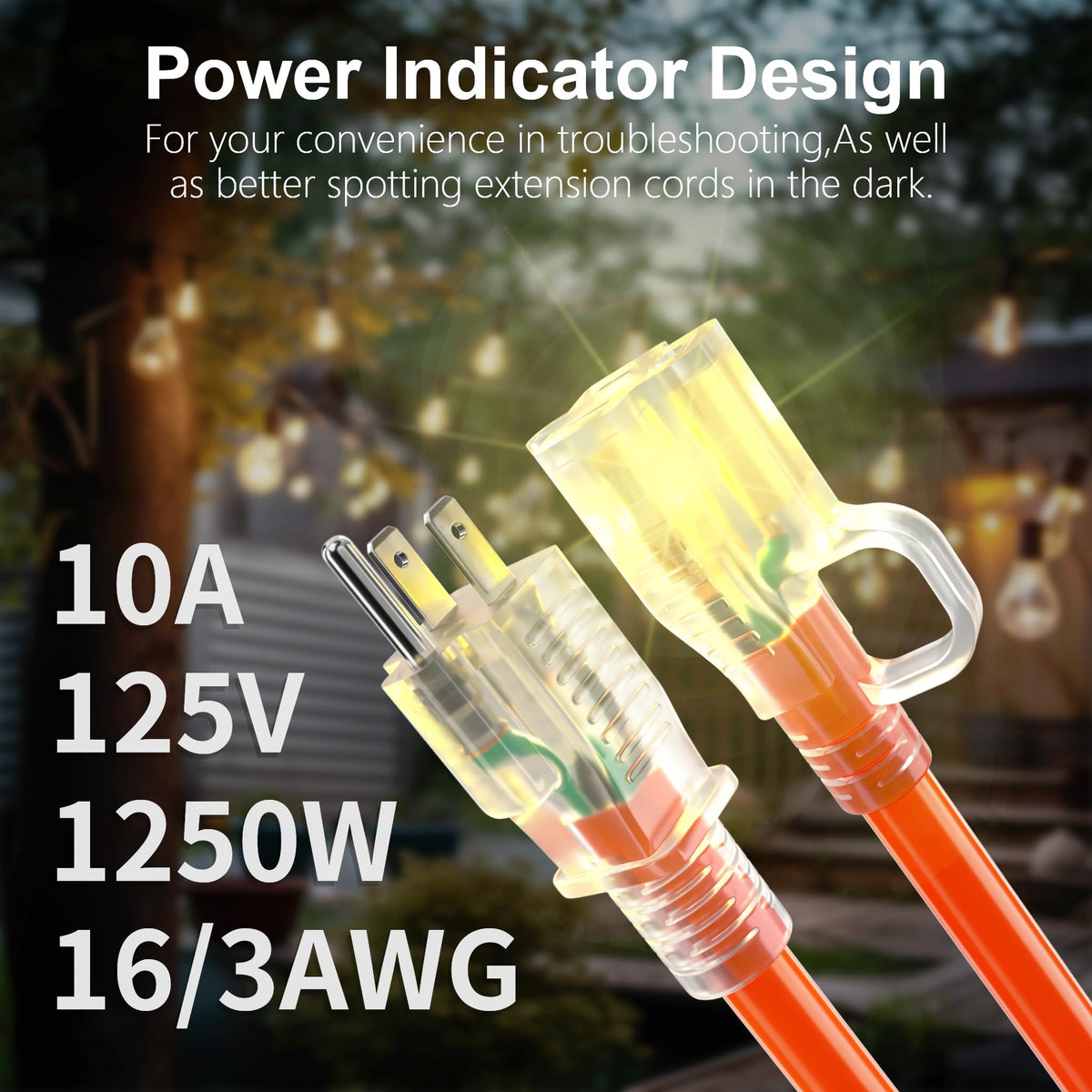 100 FT 16 Gauge Orange Outdoor Extension Cord N242