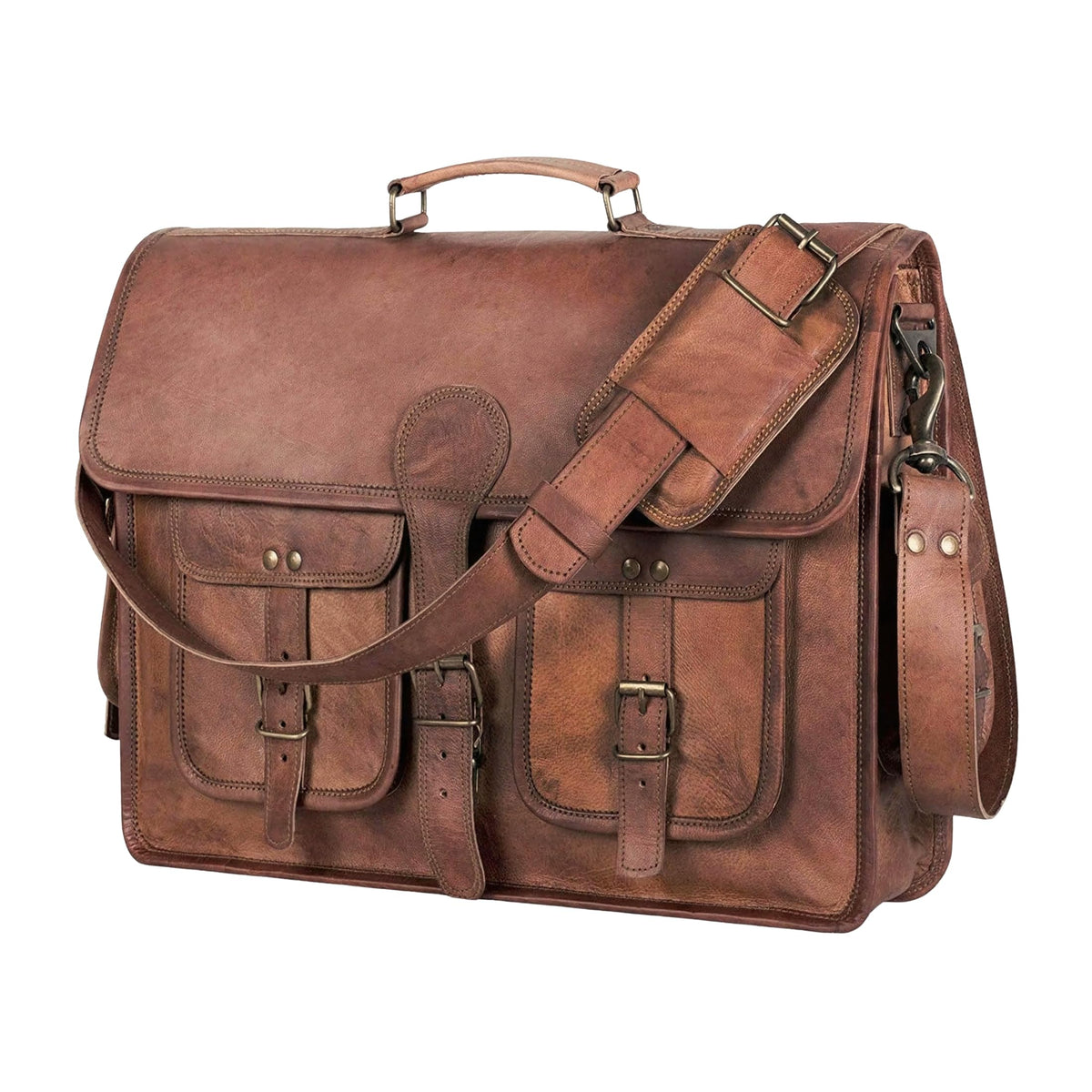 18 inch Leather Messenger Bag Q768567