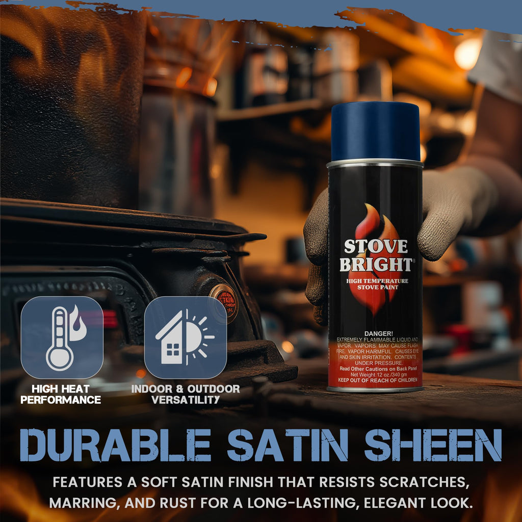 High Temp Metallic Blue Satin Spray Paint 12 Oz Can P581