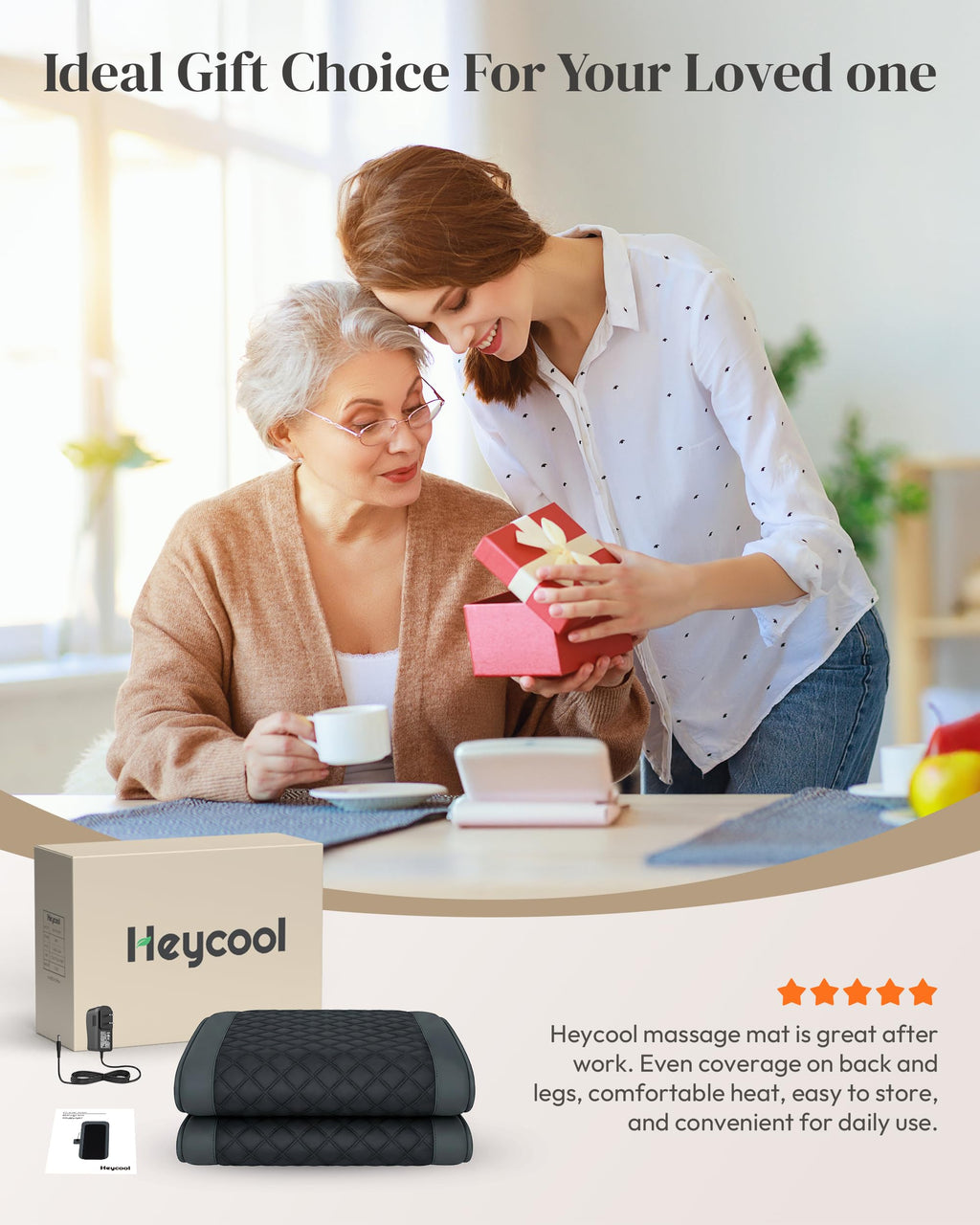 Full Body Massage Mat with Heat, 10-Motor Vibration Massage Pad, Foldable Memory Foam K610645