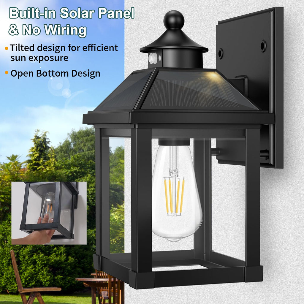 Solar Porch Lights Outdoor Dusk to Dawn with Motion Sensor T25506