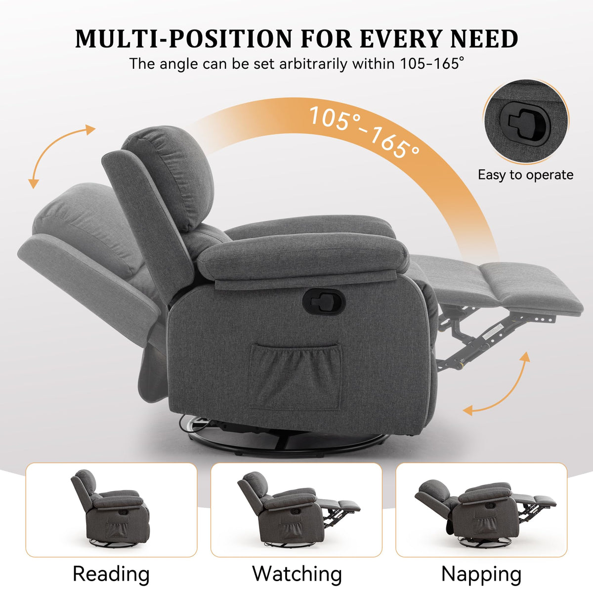 360 Swivel Rocker Recliner Chair Z236