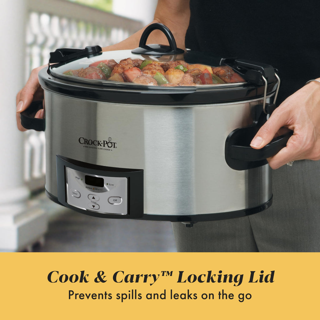 6 Quart Programmable Slow Cooker with Digital Timer Stainless Steel U14339