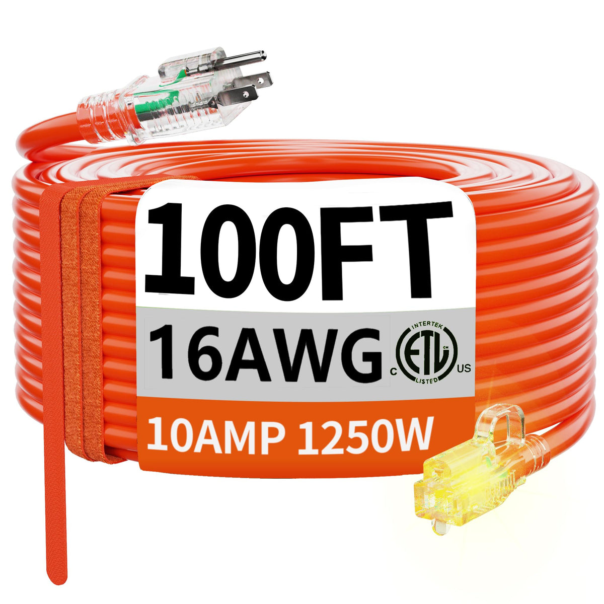 100 FT 16 Gauge Orange Outdoor Extension Cord N242