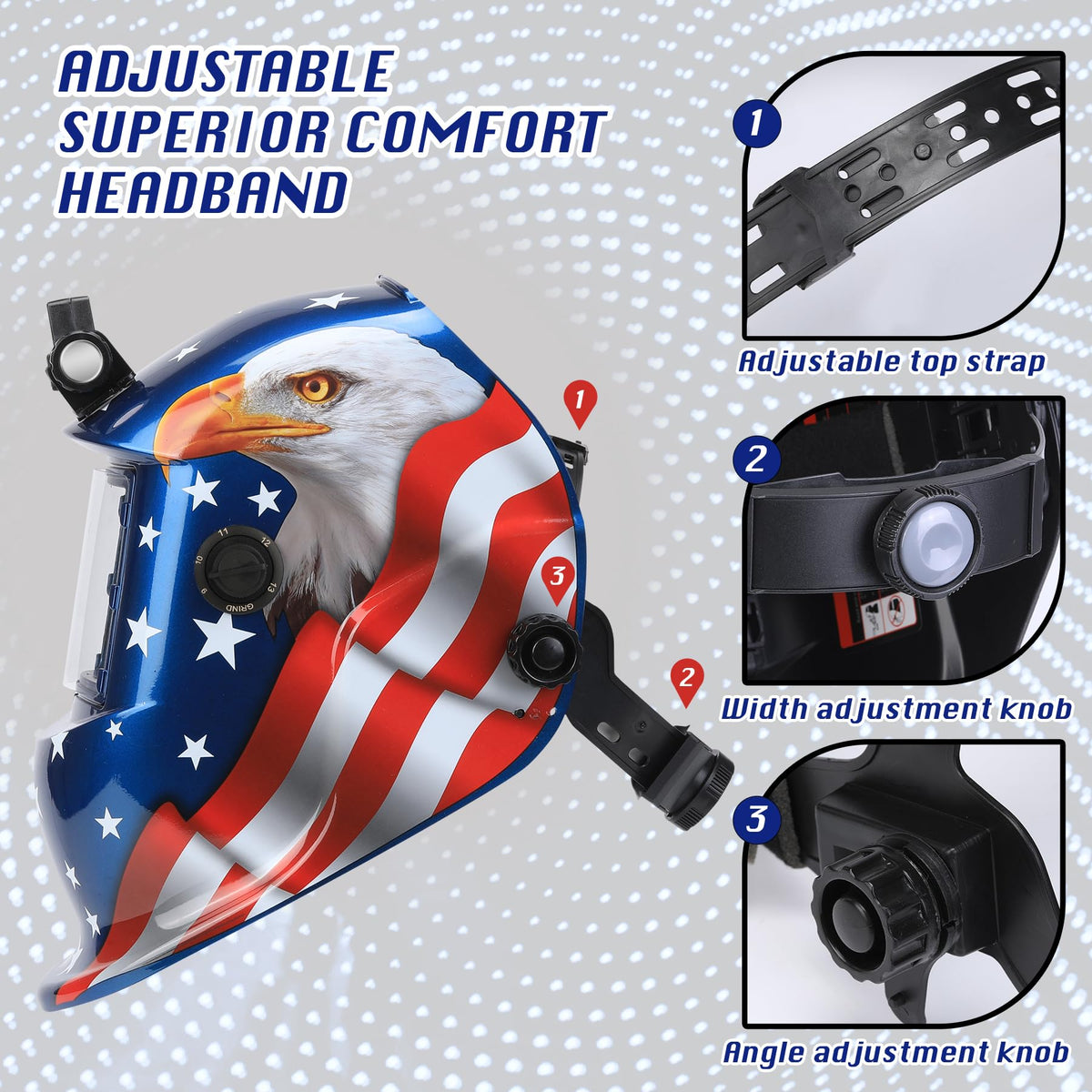 Auto Darkening Welding Helmet with LED Light E521