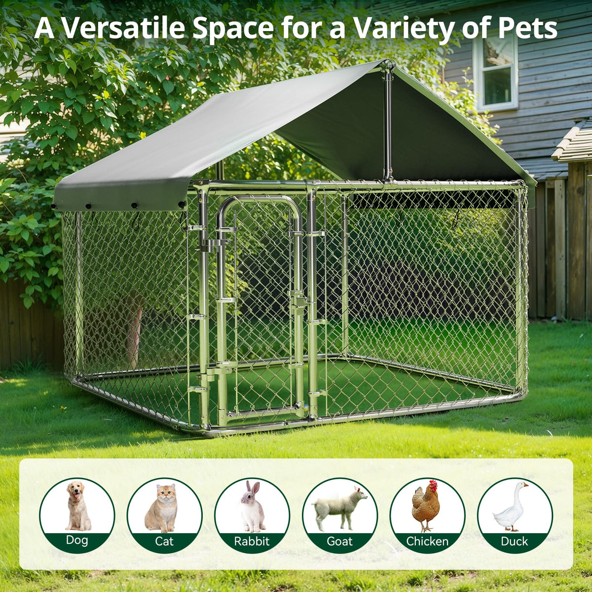 6.5x6.5ft Large Outdoor Dog Kennel C495799