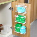 3 Pack White Stainless Steel Adhesive Cabinet Door Organizer R26383