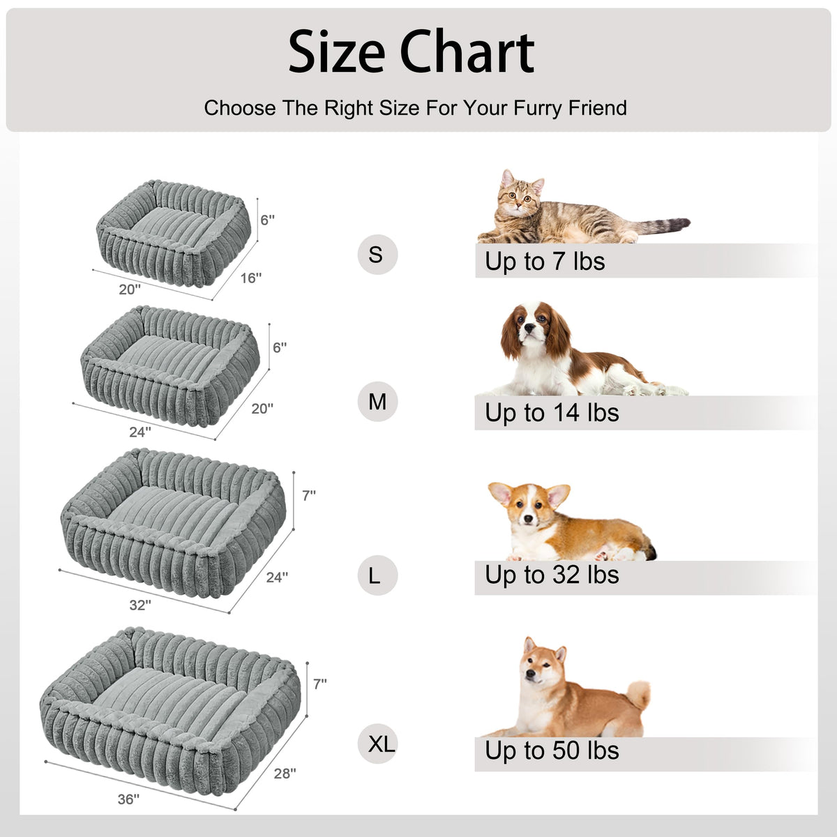Small Dog Bed Calming Cat Bed 20’’x16’’ Sage Grey A6491