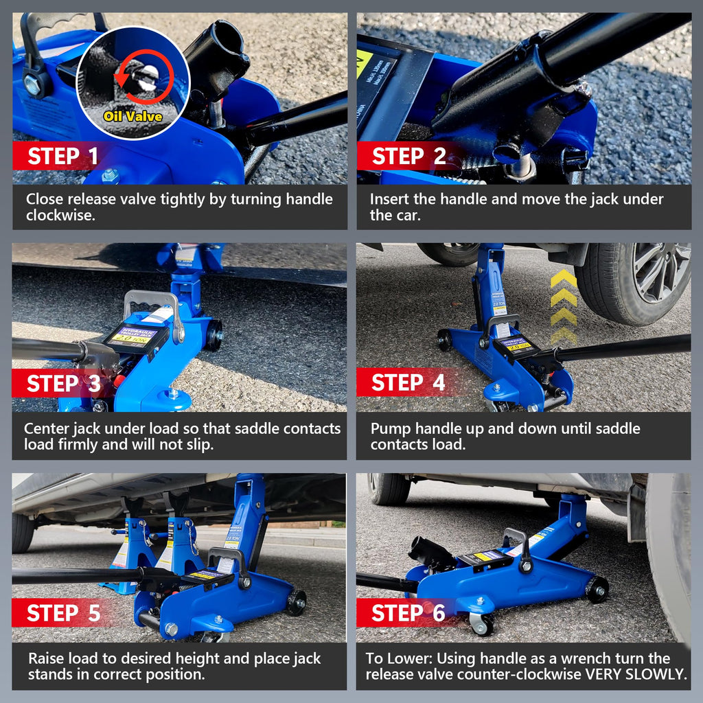 2 Ton Low Profile Hydraulic Floor Jack with Jack Stands Z269