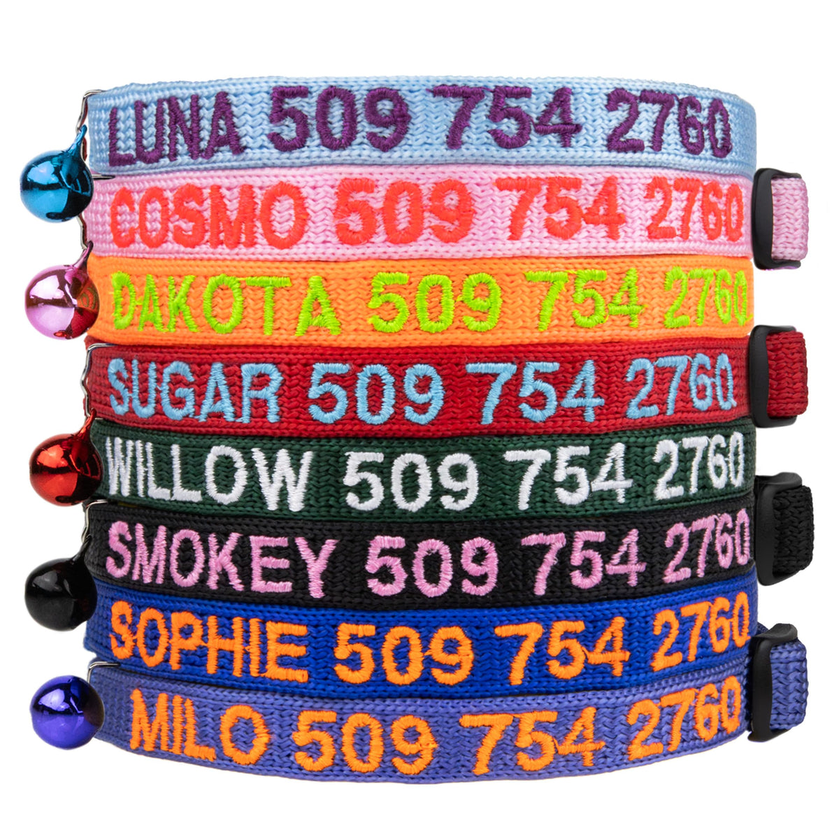 Personalized Cat Collars with Breakaway Safety Release Buckle H89037