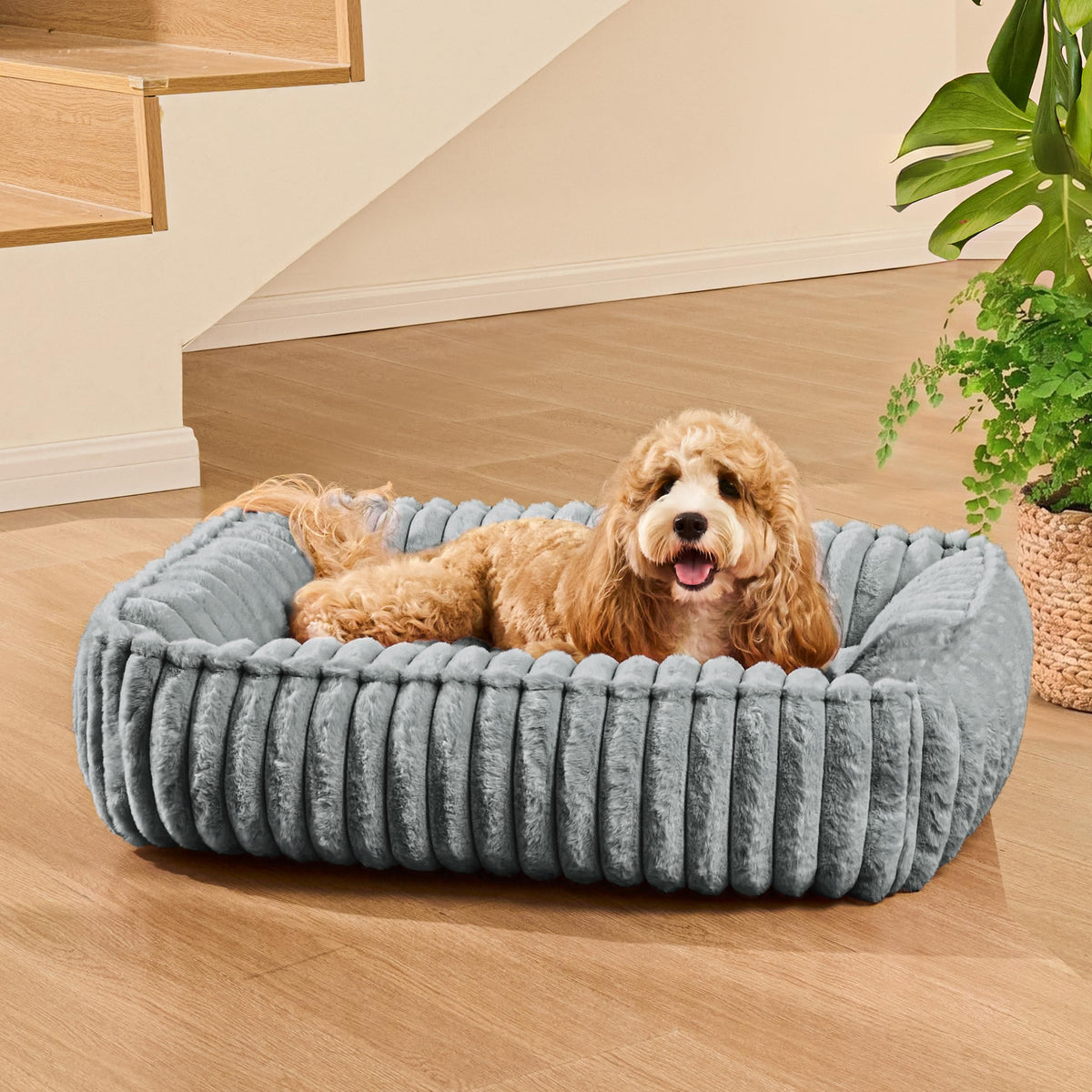 Small Dog Bed Calming Cat Bed 20’’x16’’ Sage Grey A6491