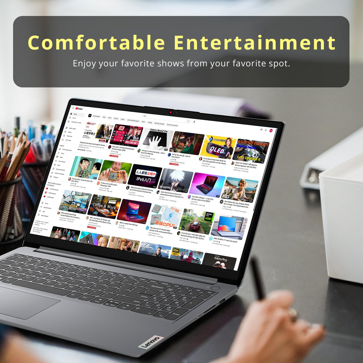 15.6" FHD Touchscreen Laptop, Intel i3, 8GB RAM, 416GB Storage, Gray O70814