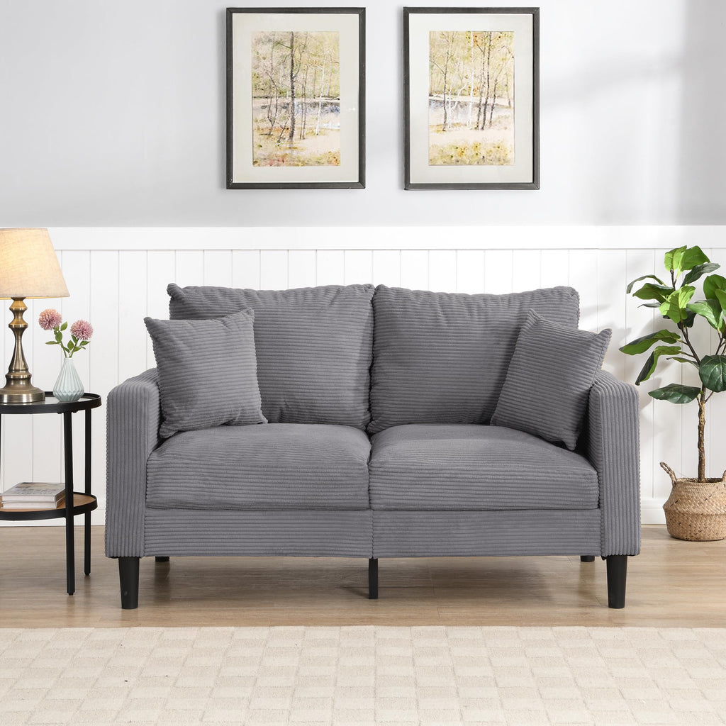 Light Gray 2-seat Upholstered Sofa with 2 Pillows C938168