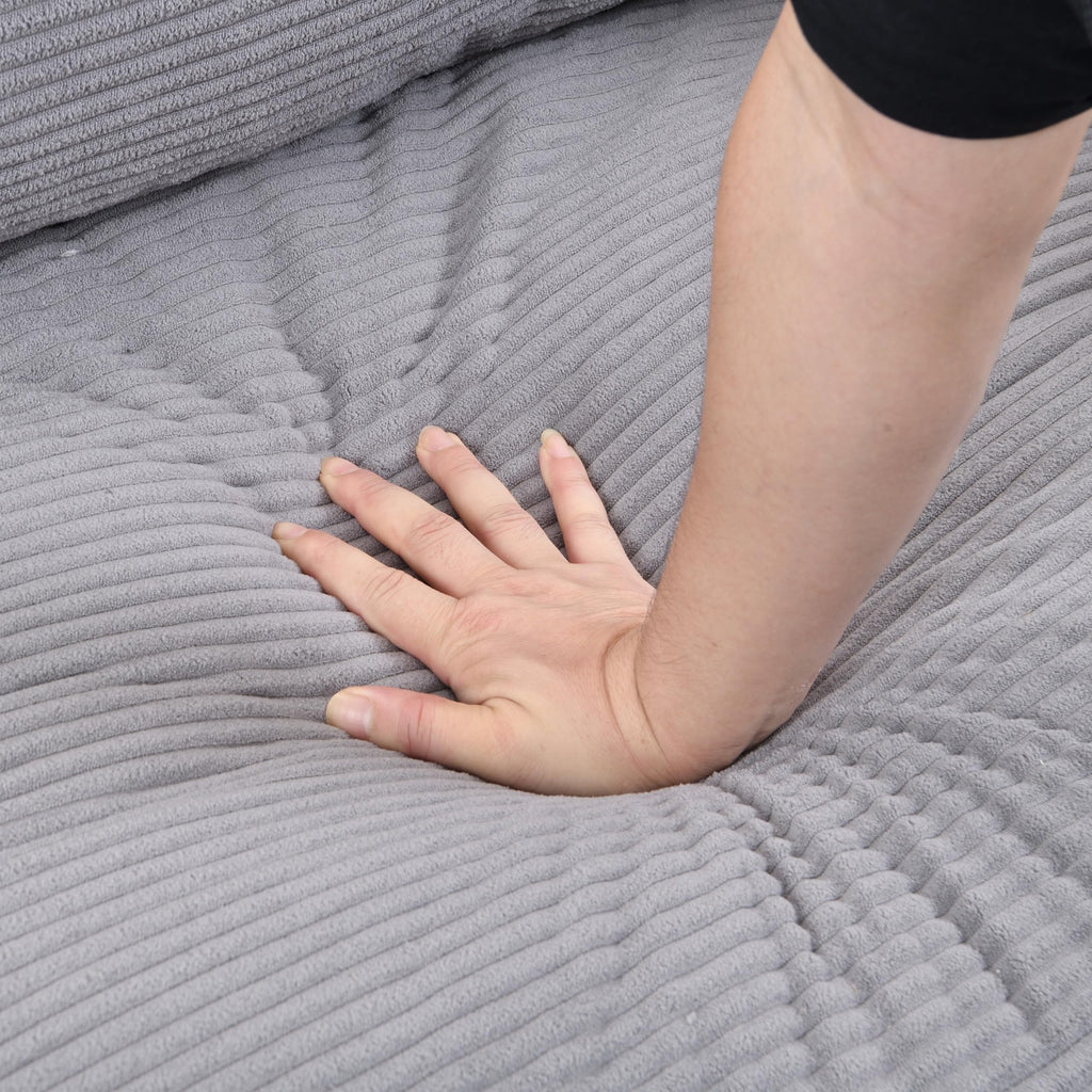 Light Gray 2-seat Upholstered Sofa with 2 Pillows C938168